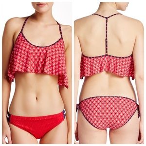 Sperry Anchors Aweigh T-Back bikini Top red size Small
